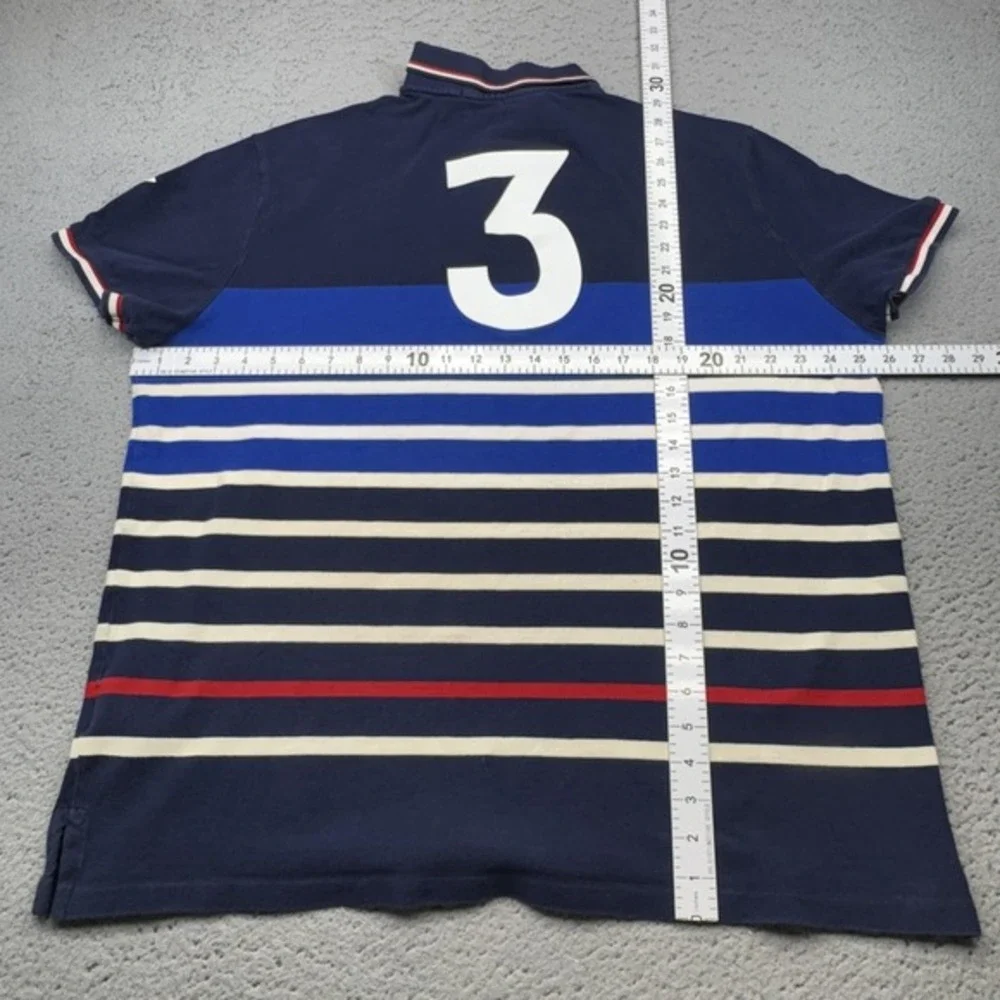 Polo Ralph Lauren Shirt Men XXL Slim Fit France Soccer Le Bleus Foot Rugby Patch